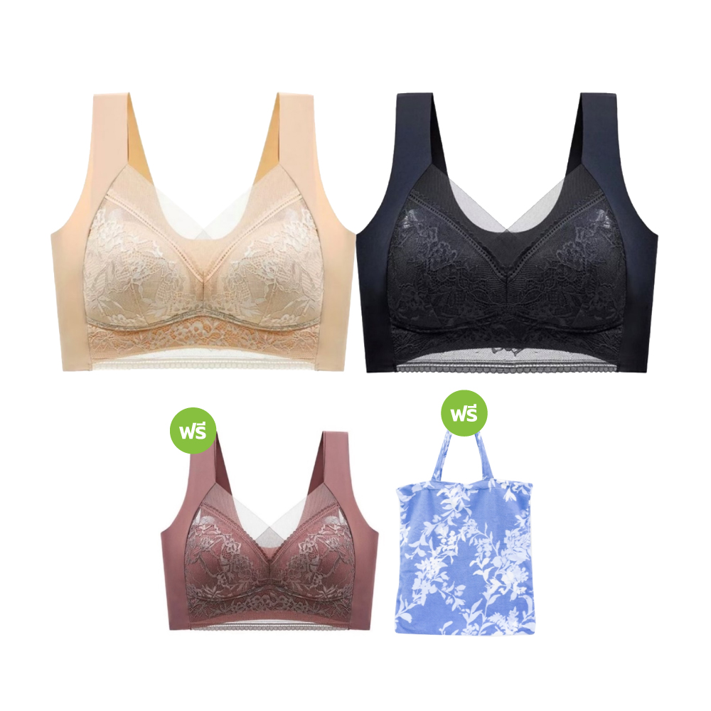 Lily Bra ชุดชั้นในสปอร์ตบรา ลายลูกไม้ (2แถม2) ลิลลี่ บรา Image