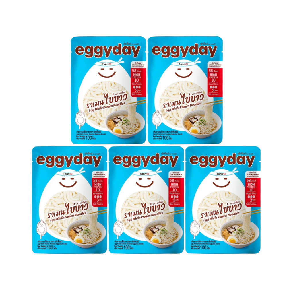 Eggyday เส้นราเมนไข่ขาว พร้อมทาน ขนาด 100 กรัม (แพ็ค 5 ซอง) เอ้กกี้ เดย์ Image