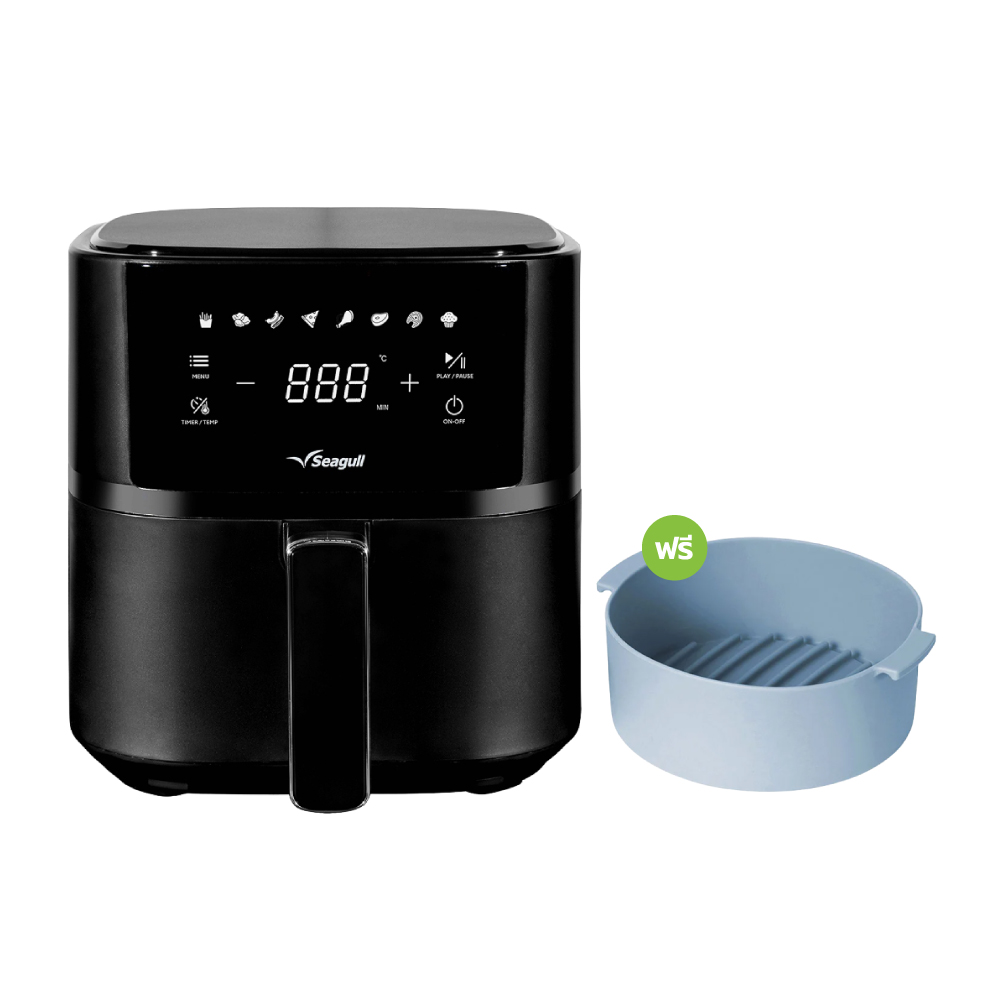 Seagull หม้อทอดกรอบไร้น้ำมัน ดิจิตอล ขนาด 3.8 ลิตร สีดำ ซีกัล Image