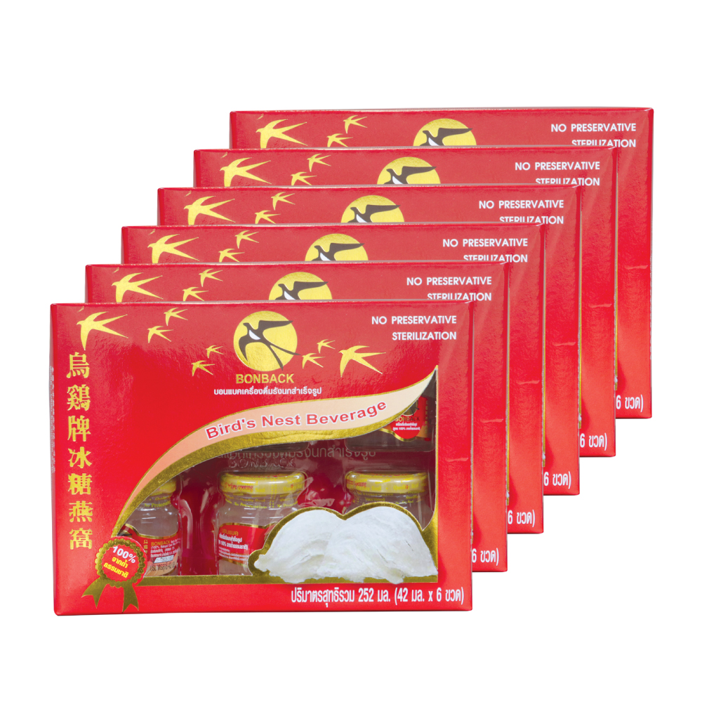 Bonback เครื่องดื่มรังนกสำเร็จรูป สูตรออริจินอล (6แพ็ค) ขนาด 42 มล. x 36 ขวด บอนแบค Image
